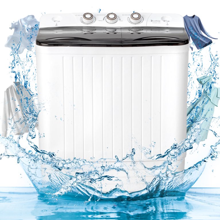 Ubesgoo Compact Twin Tub Portable Mini Washing Machine 20lbs