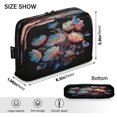 thumbnail image 3 of Standing Pencil Case with Base Large Capacity Stationery Pouch Pen Bag with Zipper for Women Men White Flowers with Blue Butterflies, 3 of 7