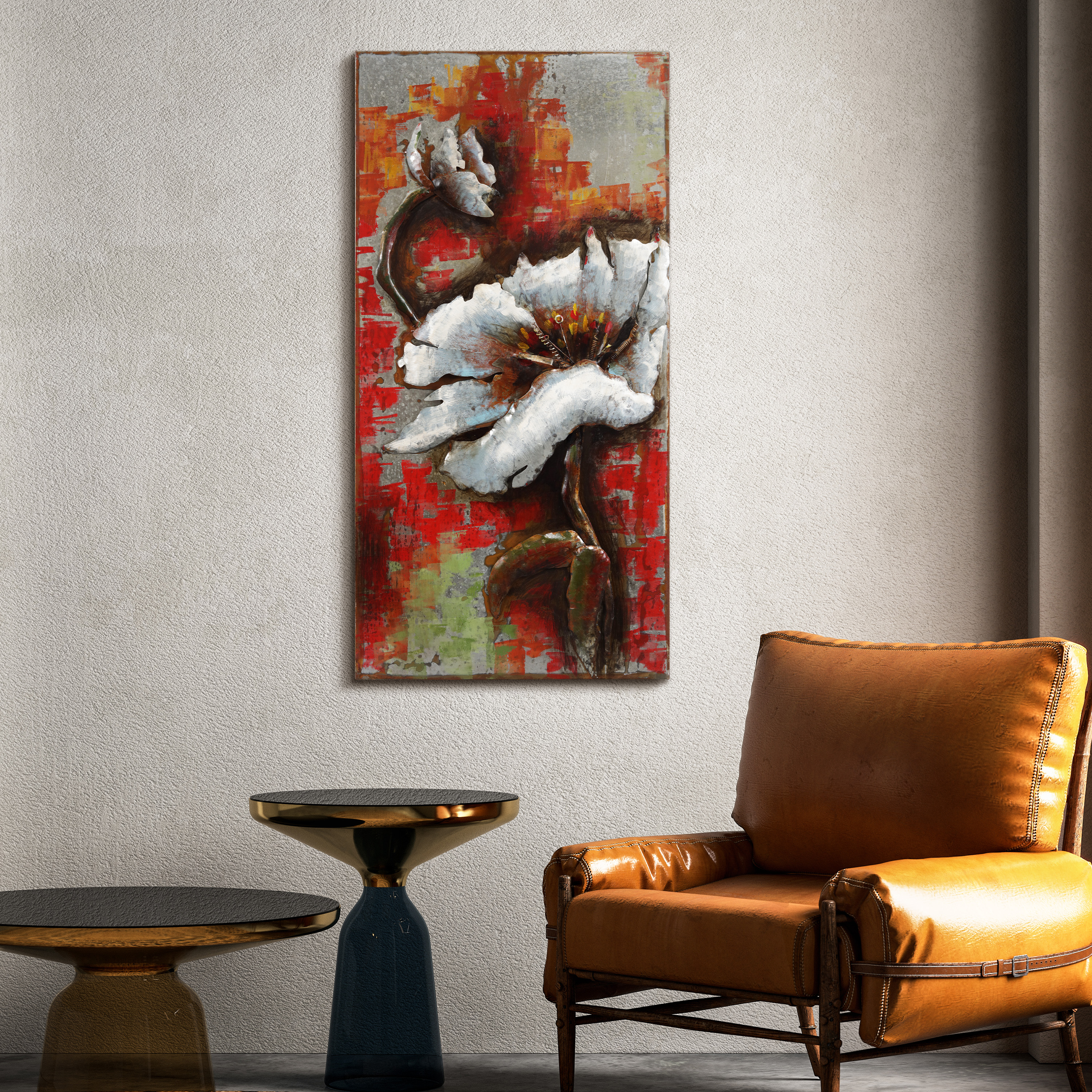 Empire Art "Garden Rose 2" Mixed Media Iron Hand Painted Dimensional Wall Décor
