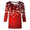 thumbnail image 5 of Plus Size Sweatshirts for Women 3/4 Sleeve Heart Graphic Loose Pullover Relaxed Fitted Drop Shoulder Causal Tops Cute Valentines Day Outfits 2026, 5 of 7