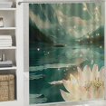 thumbnail image 6 of Lotus flower Shower Curtain Set shower curtain for Bathroom with Hooks, 6 of 7
