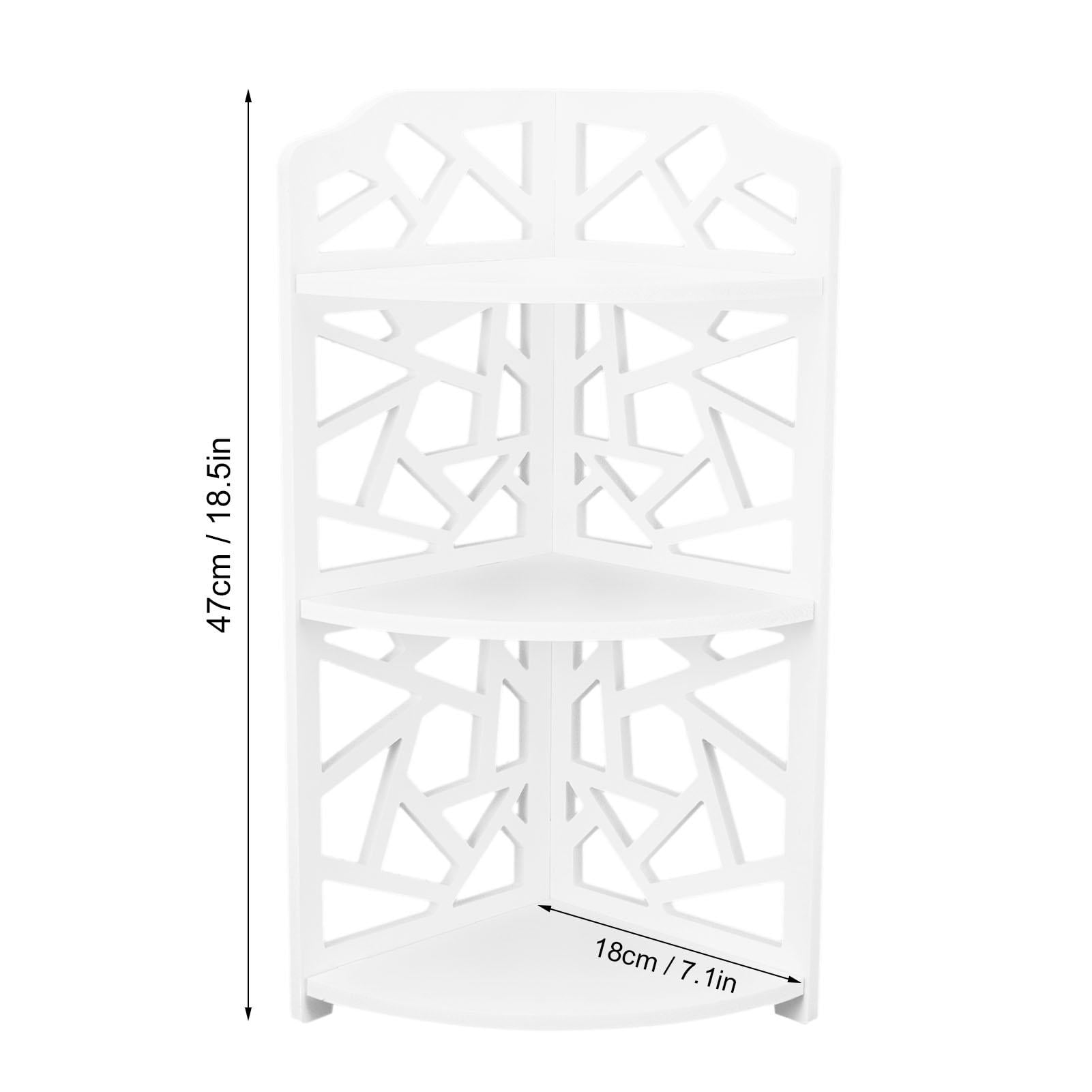 Suodoka 3‑Tier Corner Shelf Organizer – Eco‑Friendly PVC Foam, Snap‑On Assembly, Spacious Storage for Bathroom, Bedroom, Living Room, Balcony, 20.87”×9.06”×1.97”