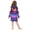 thumbnail image 7 of FORMRS Niños Bathrobe Unisex Hooded Robe Soft Plush Pajamas Sleepwear, Size 2-3T, Pink Digital Art, 7 of 7