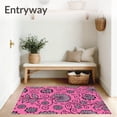 thumbnail image 3 of ODIKA 6'x9' Machine Washable Non-Slip Area Rug, Floral Medallion Design with Interlocking Vines and Petal Accents High Traffic Rug, Pink, 701636, 3 of 7