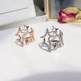 thumbnail image 6 of Cubic Zirconia Star Ring Sparkling Hollow Crystal Star Index Joint Knuckle Ring Wedding Jewelry for Women(Rose gold), 6 of 8