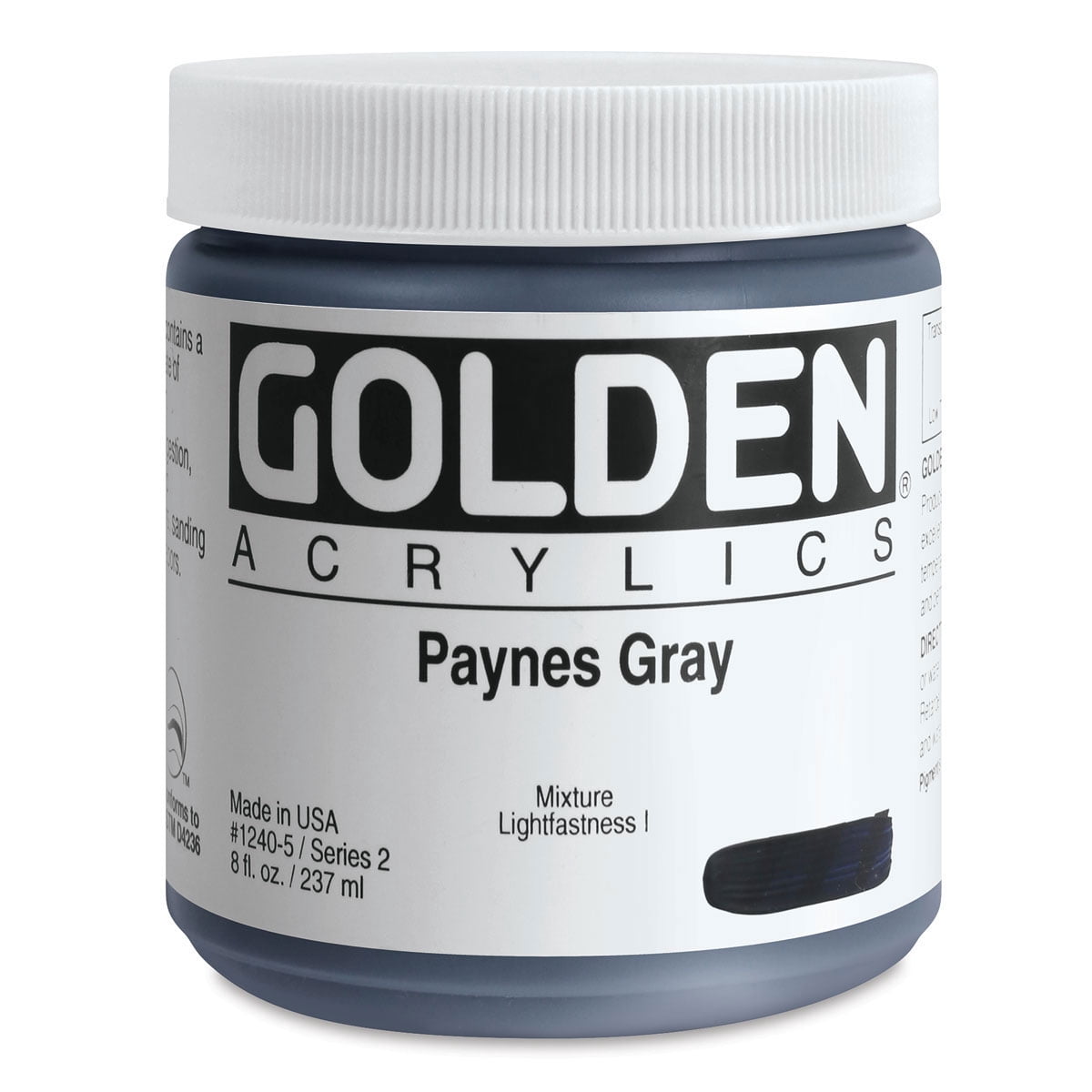 Golden Heavy Body Artist Acrylics - Paynes Gray, 8 oz Jar