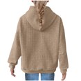thumbnail image 3 of QQAMB Cute Hoodies for Teen Girls Trendy Preppy Waffle Hooded Sweatshirts Oversized Long Sleeve Teen Girl Clothes,7 Years, 3 of 7