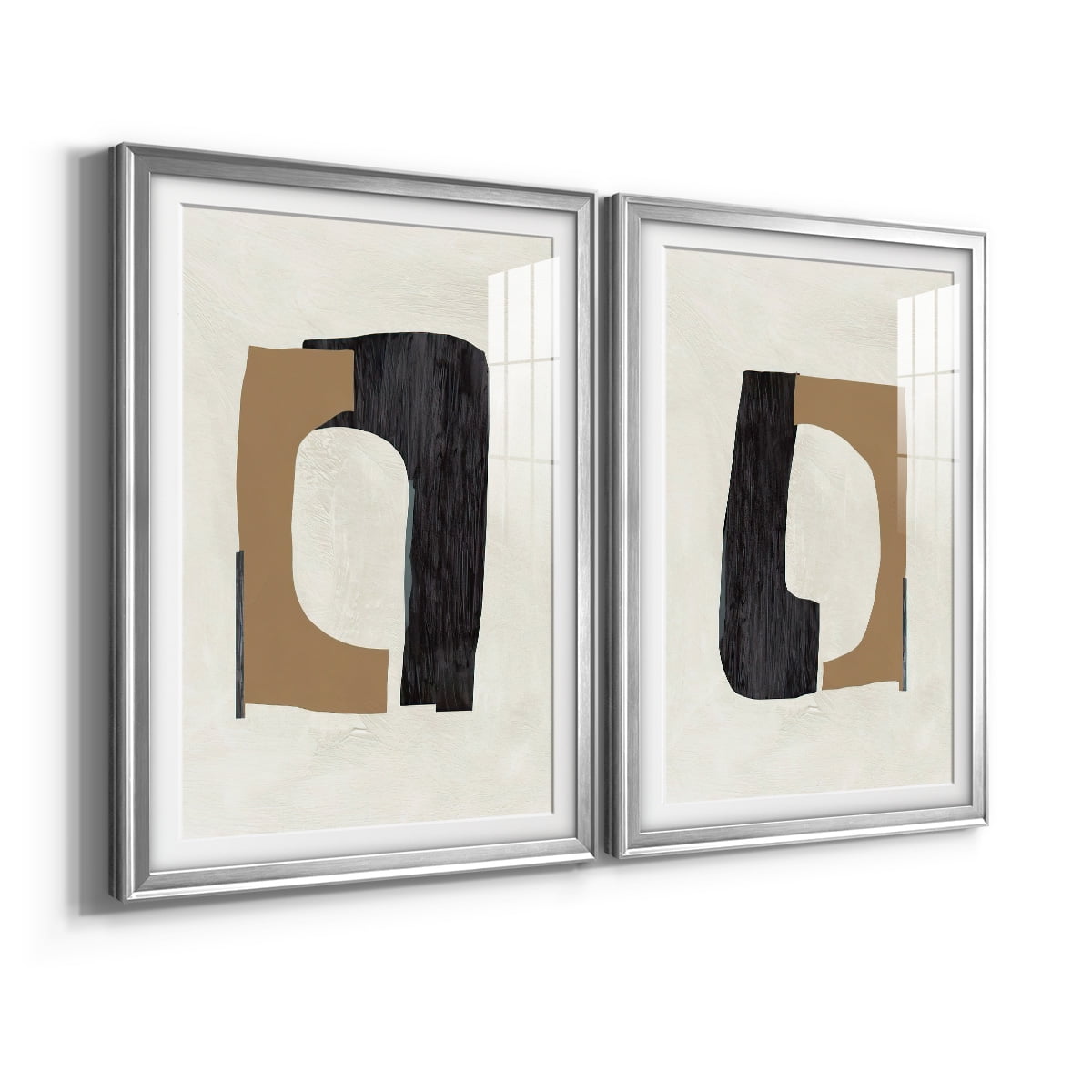 Wexford Home Cardboard Cutouts I Premium Framed Print, 22.5" x 30.5" - Ready to Hang, Silver (Set of 2)