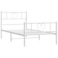 thumbnail image 4 of Bowery Hill Rectangular Powder-Coated Steel Twin Bed Frame in White, 4 of 14