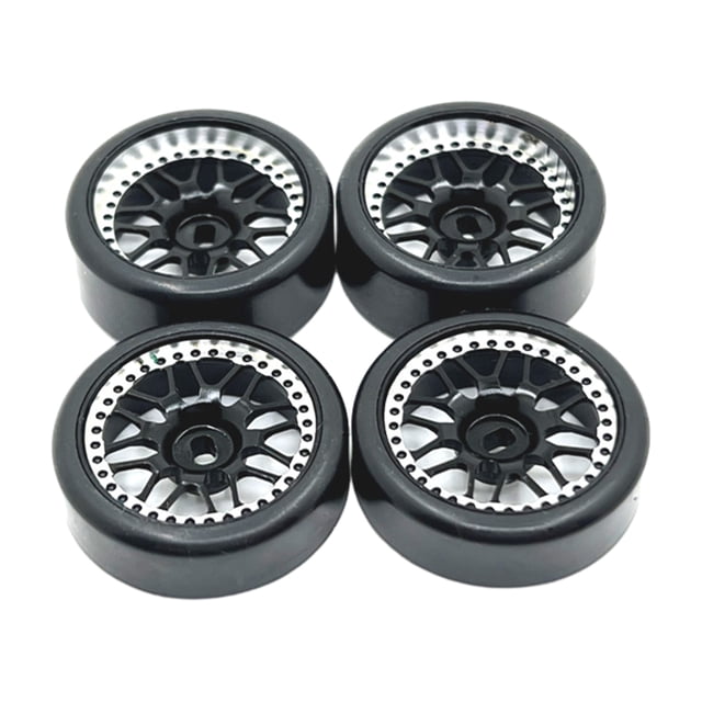 Llanta de Rueda de Metal Bewildely Neumático de 27mm 4 Piezas Compatible con Wltoys K969 K979 K989 K999 P929