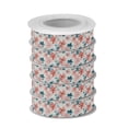 thumbnail image 2 of 5 Rolls Christmas Ribbon 1.5 inch Wide Decorative Ribbon for Gift Wrapping and Holiday Decorations Coral and Teal Floral Pattern, 2 of 7