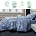thumbnail image 3 of U by Bedsure Twin Comforter Set - 5 Pieces Blue Floral Bedding Sets Twin Bed in a Bag with Reversible Botanical Flowers Comforter, Sheets, Pillowcase & Sham, 3 of 6