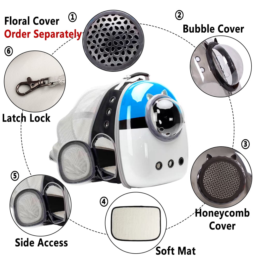 Back Expandable Cat Carrier Backpack, Backpack for Cats Kitten Small Puppy, Airline Approved Cat Bubble Backpack, Space Capsule Astronaut Carrier