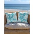 thumbnail image 5 of Outdoor Pillows Waterproof, Teal Starfish Coastal Throw Pillows with Inserts Included, Summer Coral Shell Beach Nautical Indoor Outdoor Decorative Lumbar Pillow for Bed/Couch/Patio 16"x16", 1Pcs, 5 of 8