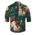 thumbnail image 1 of Camisas Y Playeras Camisas florales hawaianas para hombre, con botones, para vacaciones tropicales, playa, trajes de verano (Green, 3XL), 1 of 4