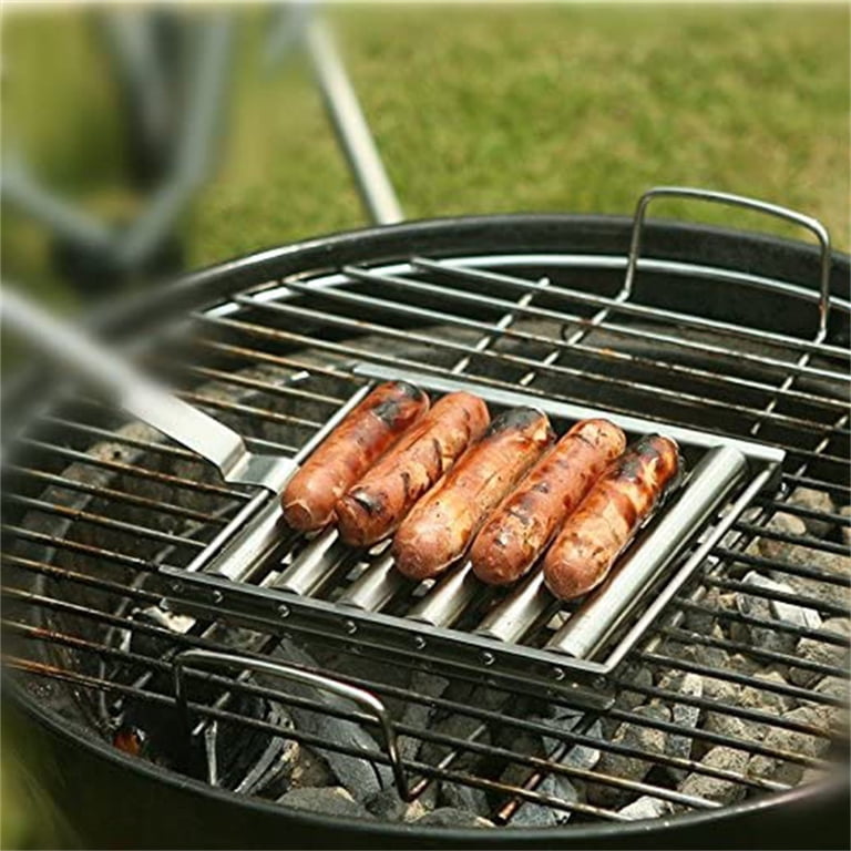 Stainless Steel BBQ Sausage Holders - 4PC Funny Hot Dog Roaster Rack For Grilling