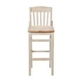 thumbnail image 6 of BizChair School House Back Antique White Wood Restaurant Barstool, 6 of 9