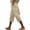 Beige, variant on JUSLIO Womens Capris with Pockets Lace Drawstring High Waist Everyday Casual Linen Capris