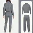 thumbnail image 4 of ASDFVBKG Scrubs for Women Set Long Sleeve Zipper Collar Scrub Tops & Jogger Pants with Pockets Nursing Uniform Solid Drawstring for Women Scrub Suit Gray 2XL, 4 of 4