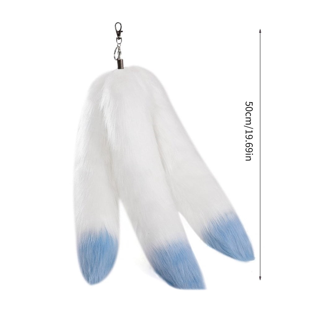 Bottone Lovely Plush Tail Keychain Pendant Soft Hang1ng Ornament Pendant Keyring Backpack Decoration Tail Charm Jewelry