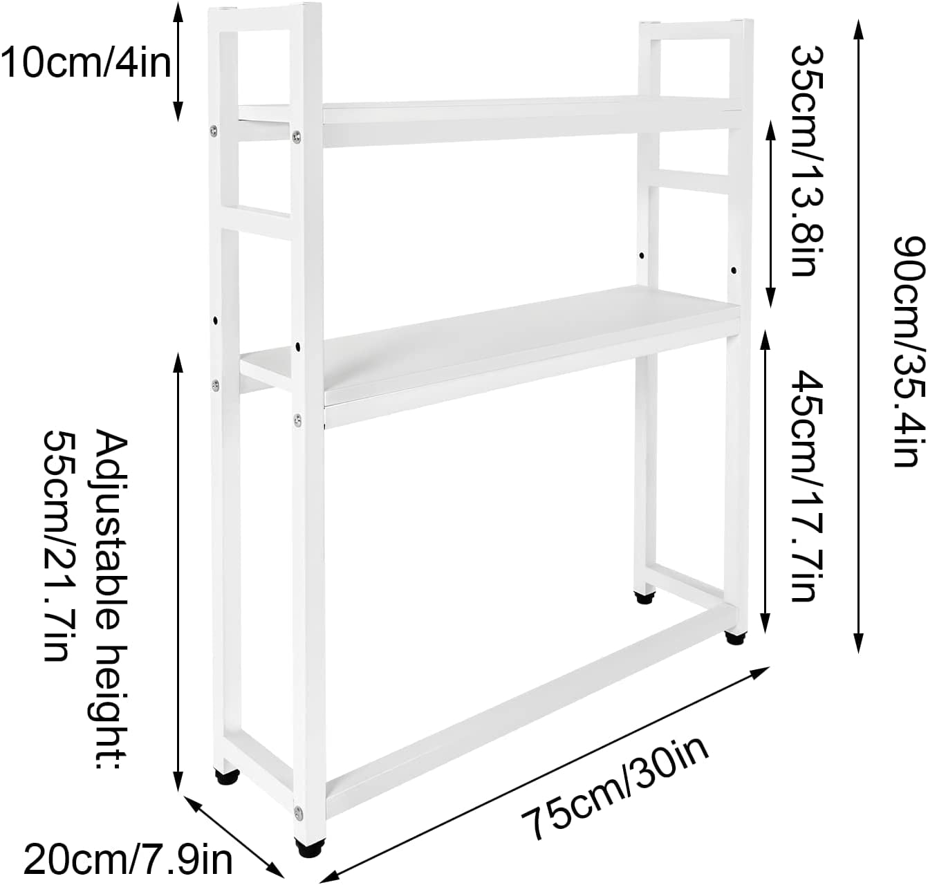 Miumaeov Computer Desktop Bookcase, 2-Tier Multipurpose