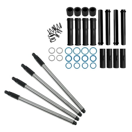BST BSSP Complete Adjustable Pushrods & Cover Kit Black Push Rod Kits Set Replacement for 1999-2017 Harley Davidson Twin Cam 99-17(excludes 2017 Touring)