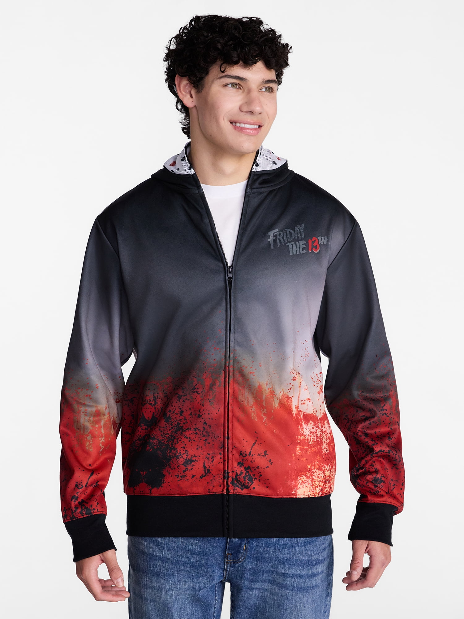 Friday the 13th Men's Jason Mask Cosplay Graphic Hoodie Sweatshirt Halloween, Sizes XS-3XL