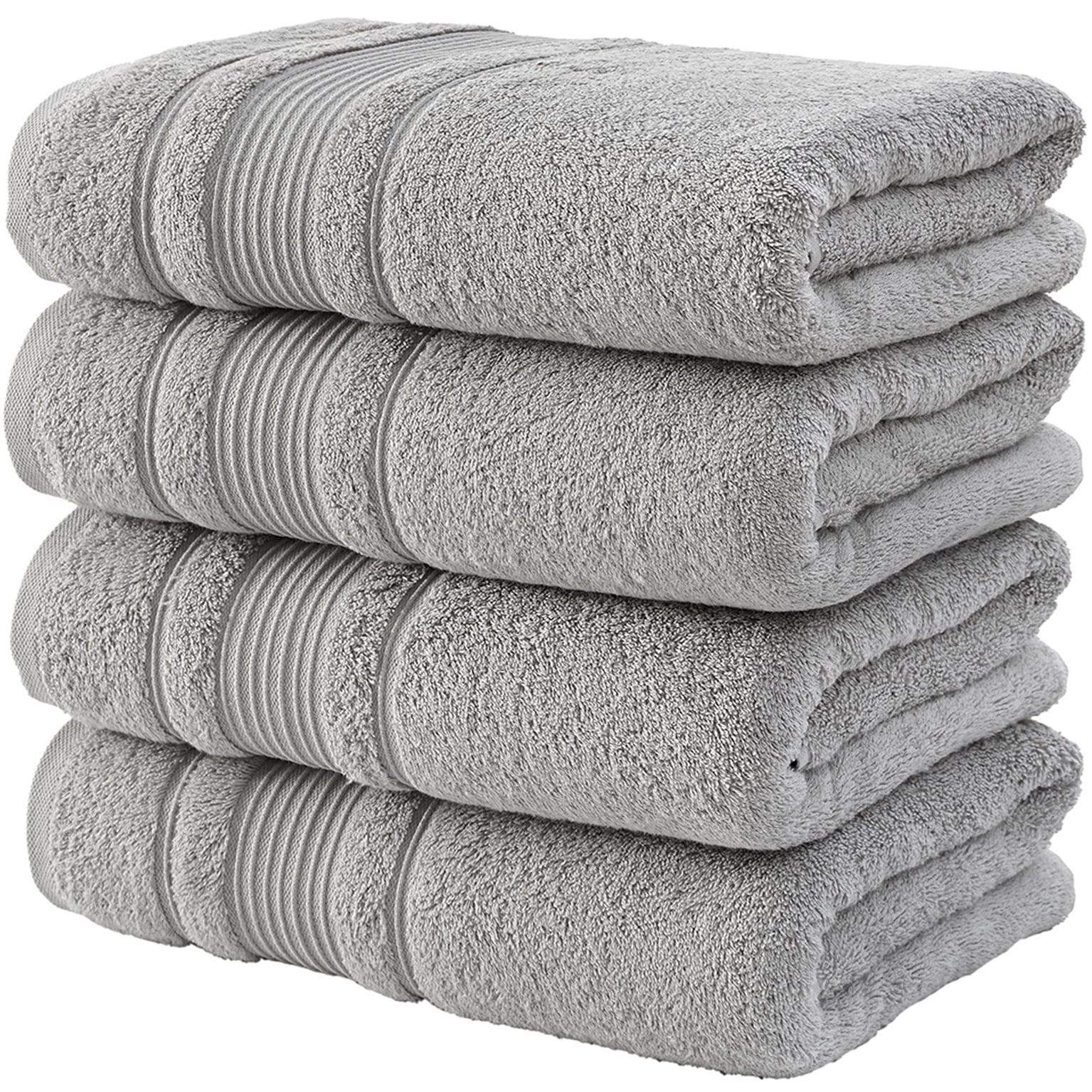 Hammam Linen Grey Bath Towels – 4 Pieces Luxurious Turkish Cotton Bath  Towels – Quick Dry and Soft Towel Set for Daily Use