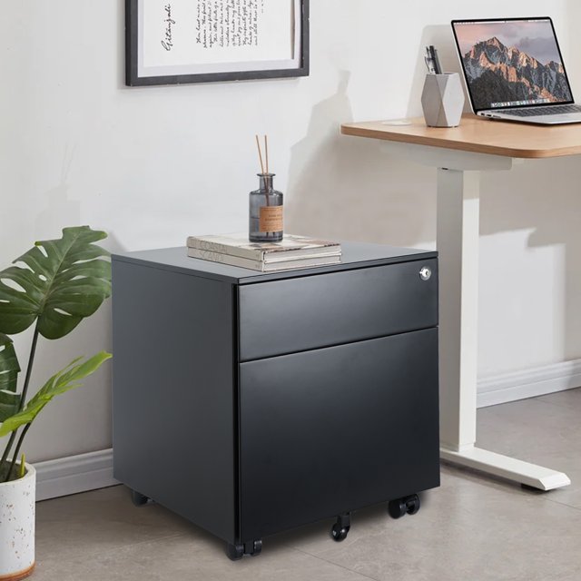 HONSIT 2Drawer Mobile Filing with Lock and Casters, Fully