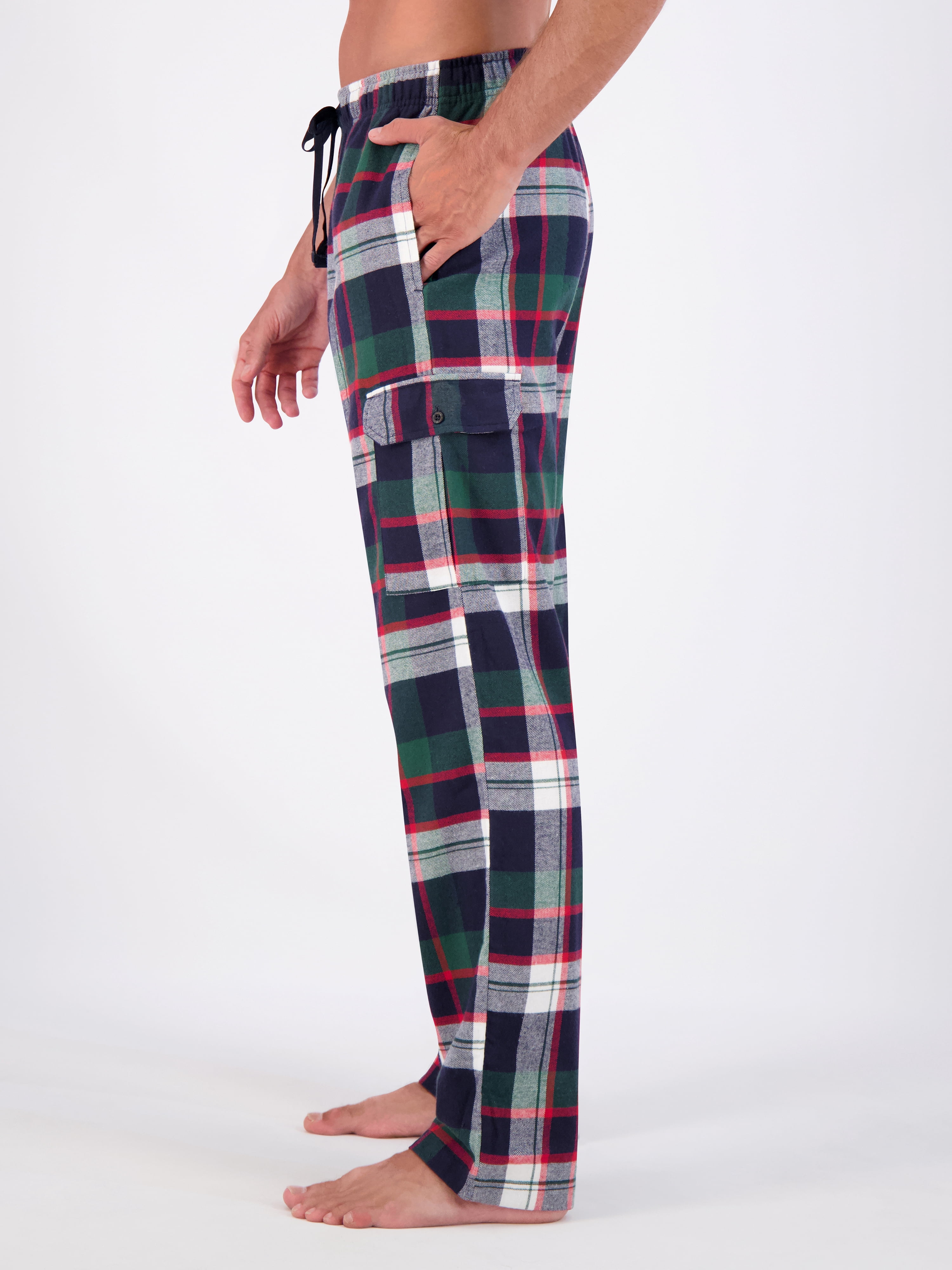 Hanes Men's Flannel Lounge Pajama Pants with Cargo Pockets, Sizes S-XL