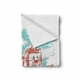 thumbnail image 2 of Scenery Soft Flannel Fleece Throw Blanket, Oriental Colorful Tourist Hand Drawn Chinese Travel Art with a Heart, Cozy Plush for Indoor and Outdoor Use, 50" x 70", Aqua Ruby, by Ambesonne, 2 of 6