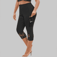 thumbnail image 5 of Pants Lace Women Size Patchwork Plus Solid Casual Leggings Elastic Waist Pants Skirts for Women plus Size Skin Tone Leggings Womens Pants Tall Thigh Garters Chafing plus Size Dressy Leggings, 5 of 6