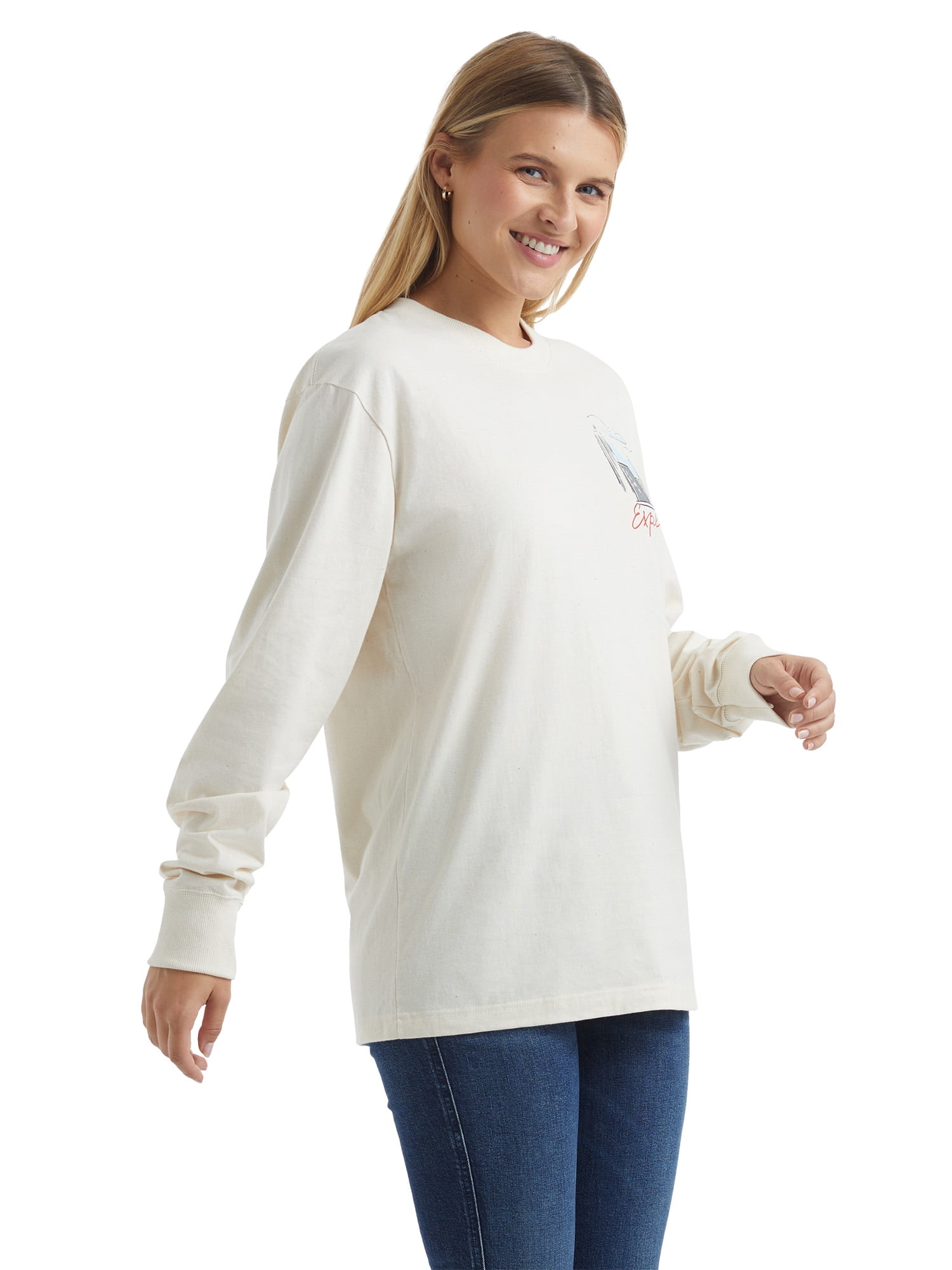 Hanes All Gender Explorer Collection City Long Sleeve Graphic T-Shirt, Men's Sizes XS-2XL