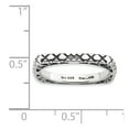 thumbnail image 4 of Solid 925 Sterling Silver Stackable Vintage Antiqued Square Ring Eternity Band Size 8, 4 of 5