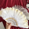 thumbnail image 5 of Black White Lace Embossed Flower Wedding Favors Folding Hand Fans Fan Tea Party Feather Fan, 5 of 6