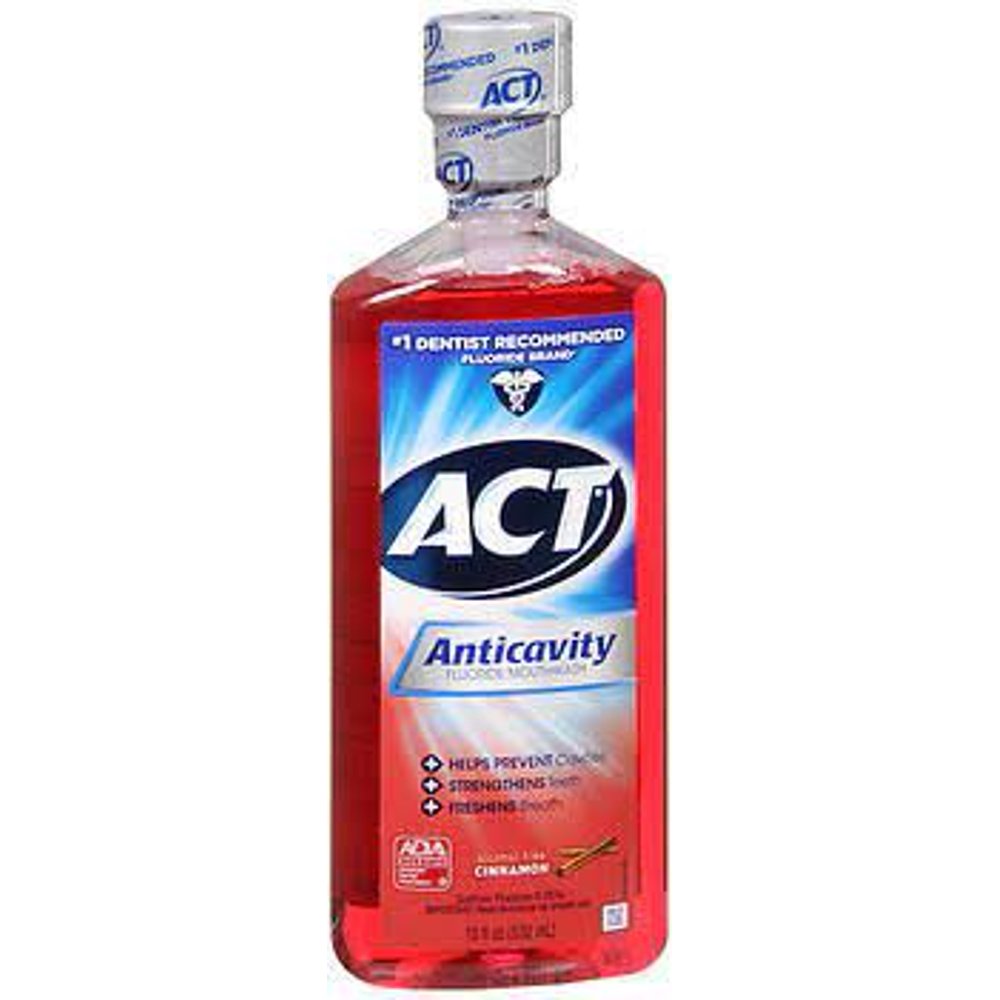 ACT Anticavity Fluoride Rinse 18 Oz Alcohol free cinnamon
