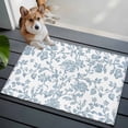 thumbnail image 4 of Light Blue Flower Bathroom Mats 2x3 FT, Non Slip Small Kitchen Mat, Vintage Farmhouse Boho Leaf Spring Washable Soft Backed Front Door Throw Rugs Non-Shedding Indoor Outdoor Doormat for Entryway Sink, 4 of 8