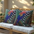 thumbnail image 2 of Throw Pillow Cover - Set of 2 Decorative Parrot Printed with Leaves Design Cushion Case for Home Decor Sofa Couch Chair Bed Patio Living Room Bedroom Car Office - 18x18 Inches, 2 of 9