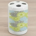 thumbnail image 1 of Floral Ceramic Toothbrush Holder, Pastel Colored Flowers with Folk Style Effects Design Nature Print, Decorative Versatile Countertop for Bathroom, 4.5" X 2.7", Apple Green Aqua Grey, by Ambesonne, 1 of 4