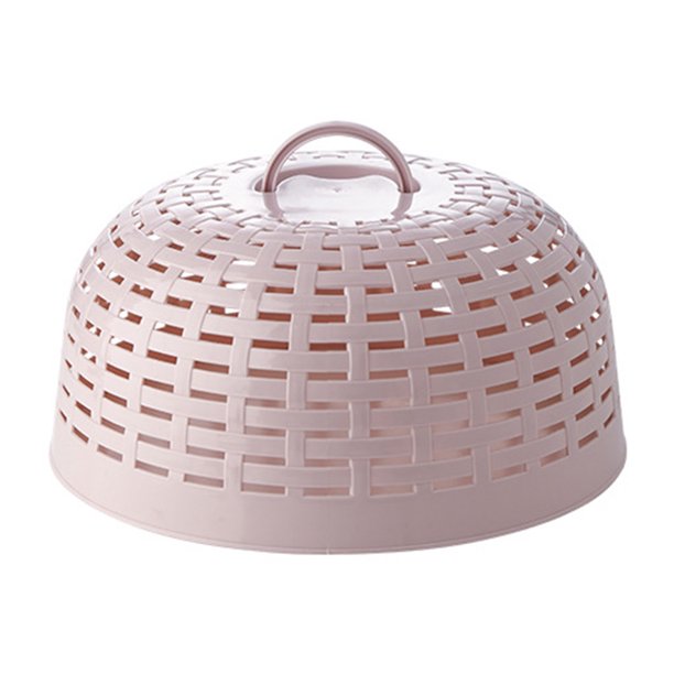 Advancent Cubierta de comida de malla de cocina Paraguas Protector contra salpicaduras con asa Cubiertas de platos reutilizables Anti Cocina y Comedor Rosa claro