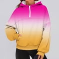 thumbnail image 3 of Gfyviroh Long Sleeve Hoodies for Women Loose Comfortable Quarter Zipper Sweatshirts Casual Trendy Gradient Color Sweatshirts, 3 of 5