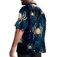 thumbnail image 3 of Cancer Constellation Men's Button Down Spread Collar Casual Printed Short Sleeve Summer Beach Unisex Shirts, 3 of 6