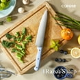 thumbnail image 3 of Carote 14 Pieces Knife Set with with Built-in Sharpener Block, Stainless Steel, Dishwasher Safe, Blue, 3 of 8