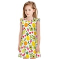 thumbnail image 1 of Fotbe Avocado And Pineapple Vestido de Dormir para Niñas de 3 a 10 Años, Mangas Cortas, Estilo Princesa, Pijama Camisón con Mangas Voladas-X-Large, 1 of 6