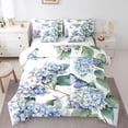 thumbnail image 1 of Girls Hydrangea Floral Bedding Comforter Sets 7Pcs Blue Purple Butterfly Bed In A Bag,Vintage Flower Full Bedding Sets Cute Animal Sheet Set With Comforter Spring Botanical Bedroom Decor,Soft, 1 of 1