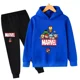 thumbnail image 3 of Sudadera con capucha y pantalones con estampado de Spiderman de Marvel para niños, 2 piezas, traje de primavera, otoño e invierno, ropa para niños y niñas, conjunto deportivo informal, 3 of 5
