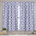 thumbnail image 2 of Ambesonne Flower Valance & Curtain, Art and Craft Flower, 55"x45", White and Blue, 2 of 7