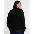 thumbnail image 3 of Terra & Sky Women’s Plus Ribbed Knit Open Front Cardigan with Long Sleeves, Midweight, Sizes 0X-5X, 3 of 5