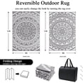 thumbnail image 7 of 9'x12' Outdoor Rugs, Yamaziot Large Patio Rug Reversible Mats Waterproof RV Rug Camping Rugs Plastic Rug Outdoor Area Rug for Patios, Porch, Balcony, Beach, Gray, 7 of 7