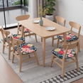 thumbnail image 6 of Pioneer Flower Seat Covers for Dining Room Chairs Set Of 6,Stretch Printed Washable Chair Seat Cover with Elastic Ties and Button,Removable Waterproof Couch Cushion Covers, 6 of 6